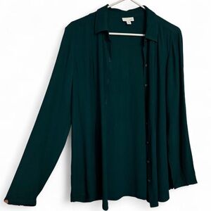 Beautiful Deep Teal J.Jill Button Up Blouse